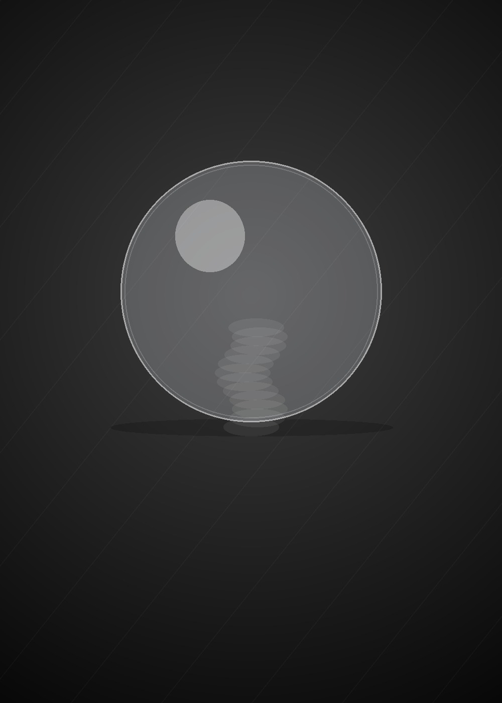 Smoked ice sphere with dramatic studio lighting