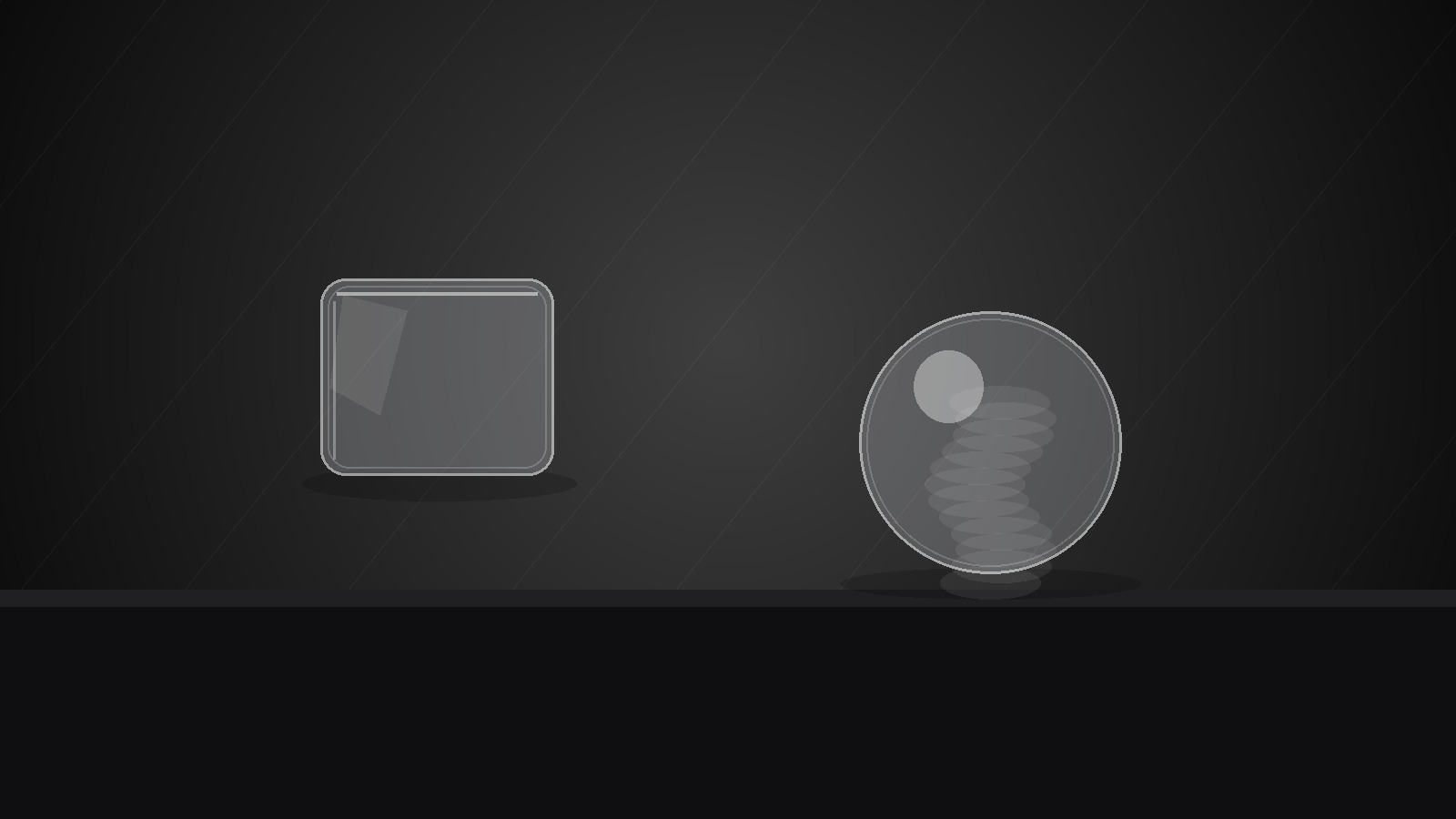 Crystal-clear alkaline ice sphere with dramatic lighting